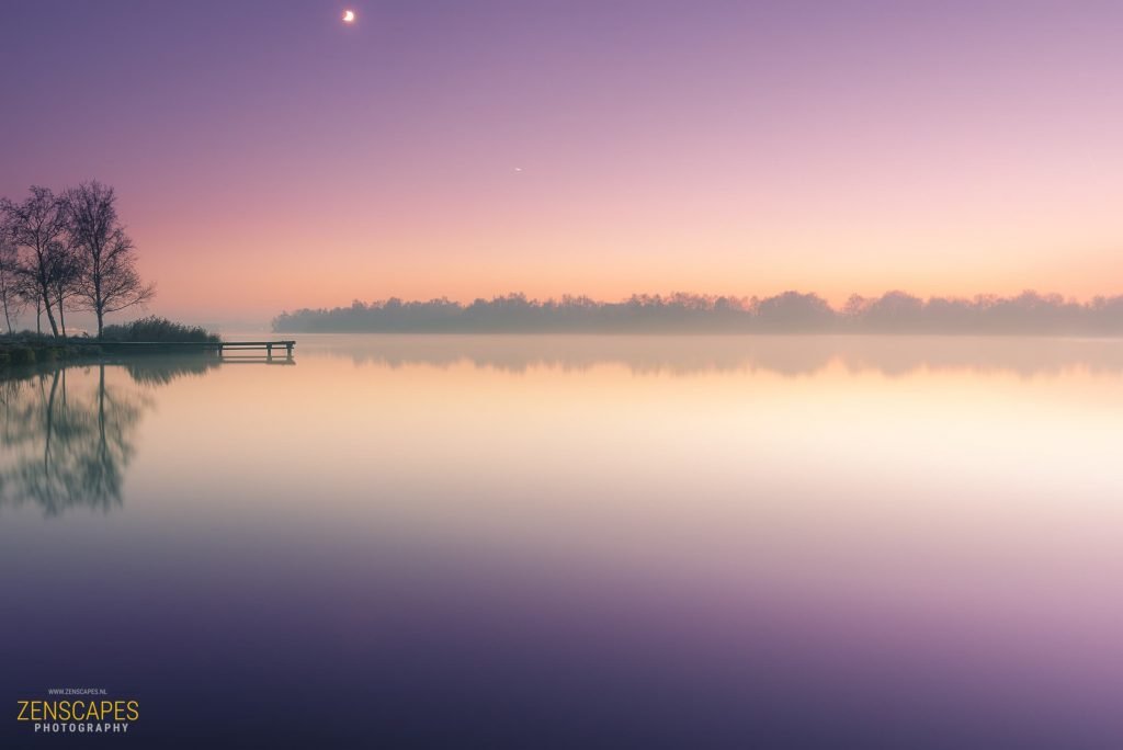 Paarse lucht aan het Paterswoldse Meer - Landschapsfotografie Groningen